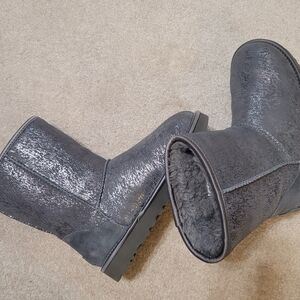 UGG Metallic Gray Winter Boots